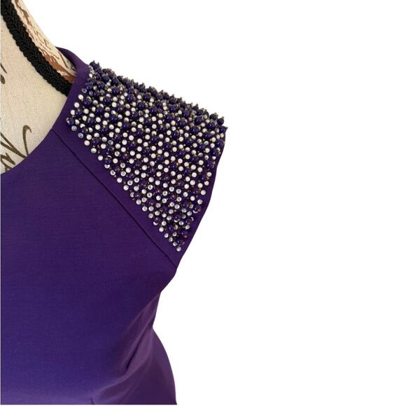 Cynthia Steffe Dress Plum Purple Dress with Studded Accents - Size 4 - Picture 5 of 9